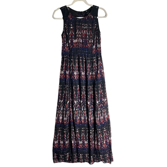 H&M Maxi Dress Sleeveless Multicolor Splited Fully Line Size 4 - Picture 1 of 8